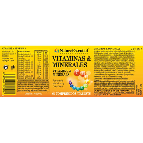 Vitaminas & Minerales - 60 comprimidos