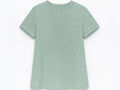 Blusa adaptada verde agua de algodón 100 % para mujer, cómoda y fácil de poner sin levantar los brazos.