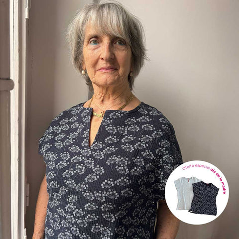 Oferta Exclusiva Día de la Madre - Pack Blusas adaptadas Aire: Azul marino y verde-agua