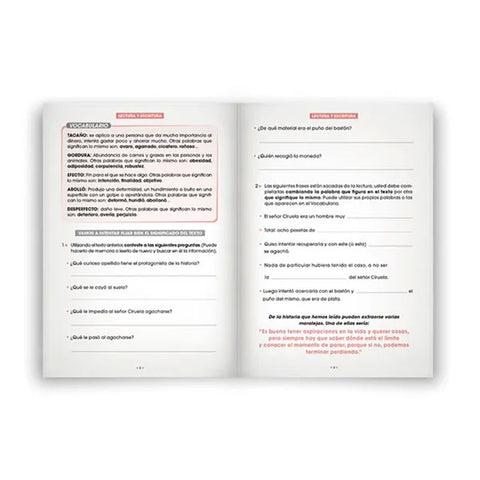 Actividades del Cuaderno Rubio nivel 1 orientadas a mantener la mente activa y el lenguaje funcional.