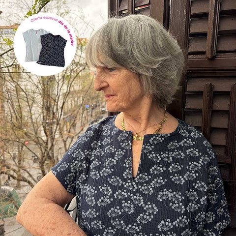 Oferta Exclusiva Día de la Madre - Pack Blusas adaptadas Aire: Azul marino y verde-agua
