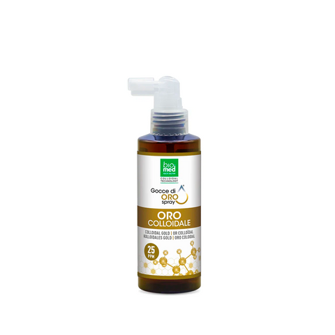 Oro coloidal 25 ppm en spray sublingual, complemento para el bienestar general, energía y vitalidad.