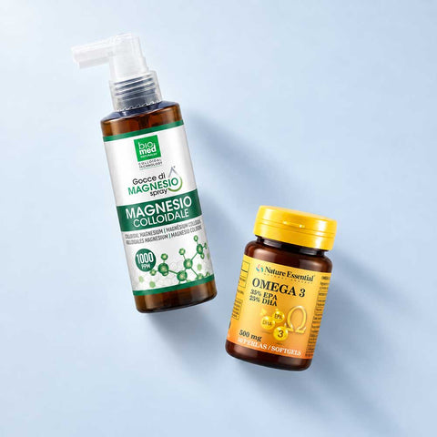 Kit vuelta a la rutina con energía: magnesio coloidal y omega 3